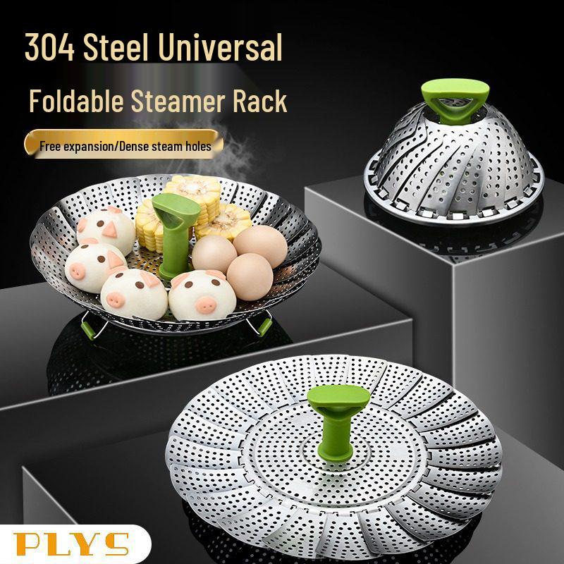 Stainless Steel Foldable Steamer Basket for Vegetables and Bread Cooking