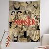 NNaoki UUrasawas MMonster Anime Tapestry  Bohemian Mandala Art Print Microfiber Wall Hanging  Decor Blanket for Home Bar