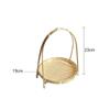 Round Bamboo Weaving Baskets 1/2/3 Tier Storage Baskets Snack Display Stand  Kitchen Decorate
