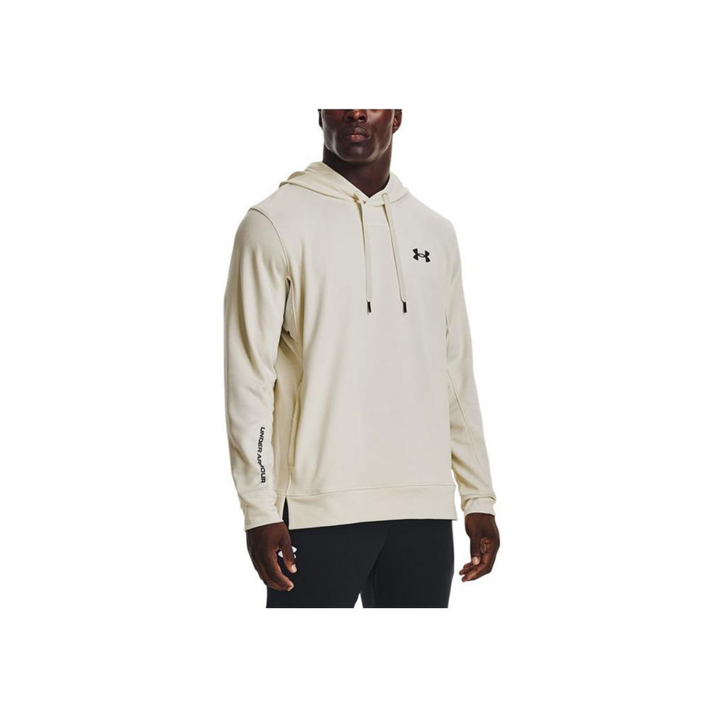 Under Armour Solid Logo Print Sports Casual Pullover Hoodie Men Hoodies Off-White 1366259-279