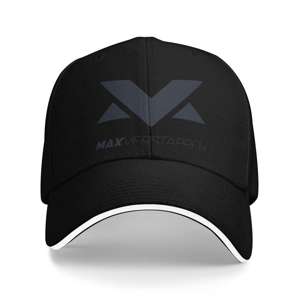 

2025MAX ВЕРСТАППЕН Мужская легкая черная бейсболка с синим дизайном X Повседневная с ПВХ покрытием, стирать вручную One Size