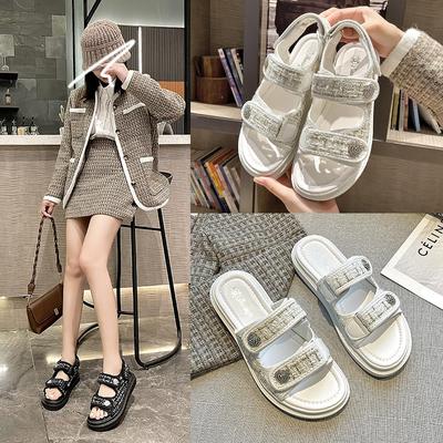 Foreign Trade Sandals Women's 2025 Summer New Platform Sports Sandals Fashion Small Fragrant Velcro Casual Women's Slippers