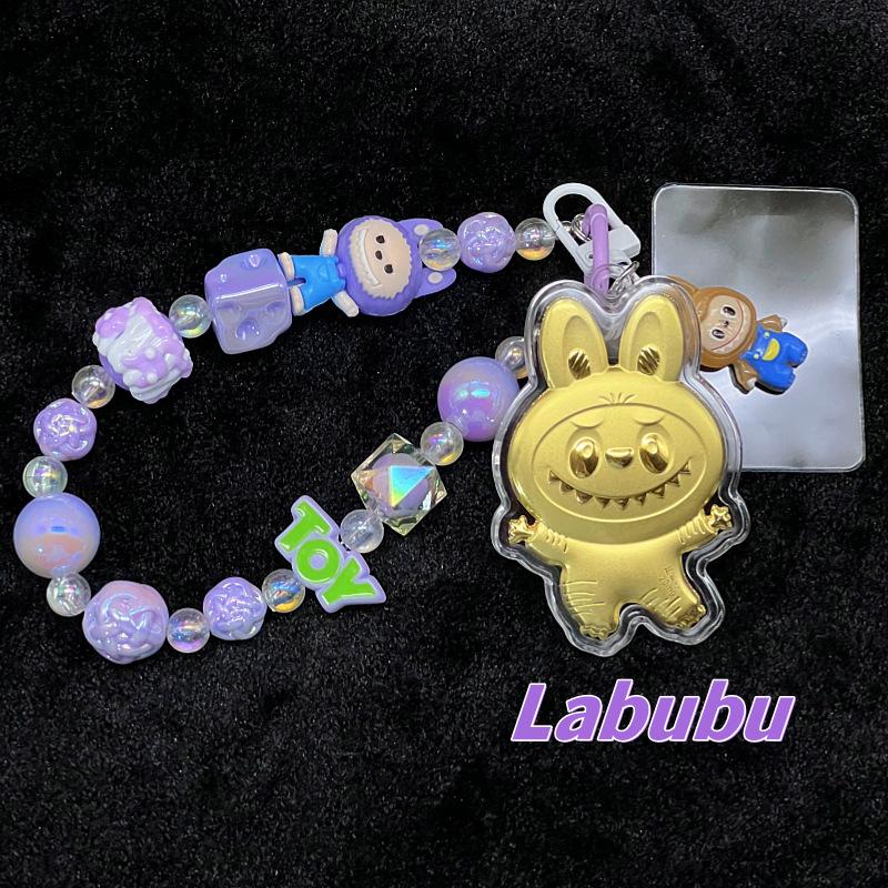 Golden Cartoon Cute Keychain Including Bracelet