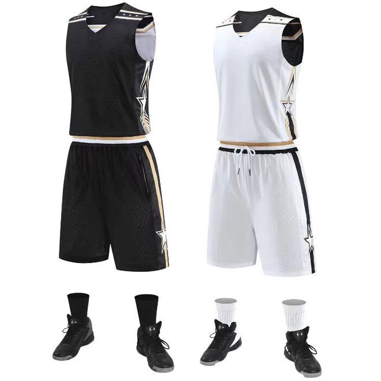 American Double-Sided Basketball Jersey Set Men'S Summer Student Sports Training Jersey Children'S Game Jersey Wear Jerseys On Both Sides