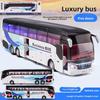 Bus Model Travel Alloy Toy With Light Sound For Kids Playroom And Gift Use