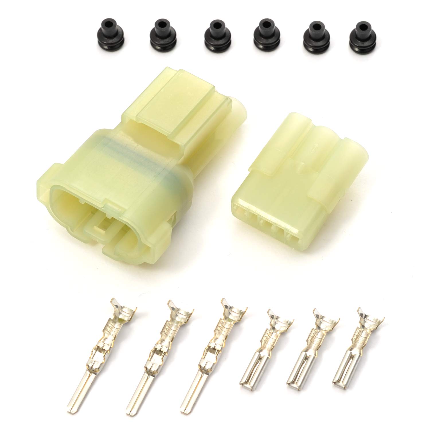 

Daytona HM waterproof connector set 3-pole (Majesty etc.) connector (male/female) 1 set, terminal x number of poles, wire seal x terminal include