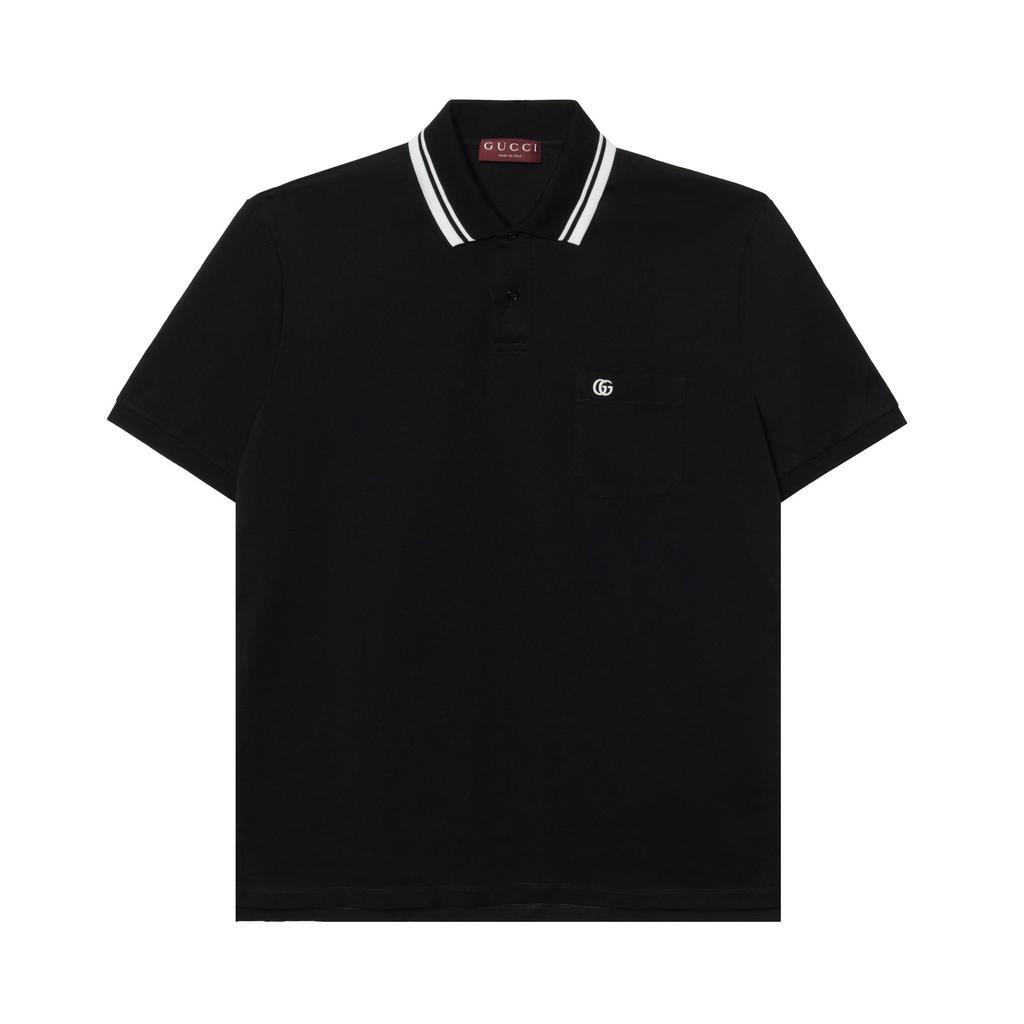 Gucci Logo Embroidered Short Sleeve Polo Shirt 795174-XJG16-1000