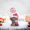 Ceramic Christmas Figurine Sculpture Photo Props Collection Decorative Figure with LED for Table