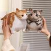 35/50cm Fat Cat Plush Toy Standing 3-color Orange Brown Silver Stripe Cats Cartoon Animal Plushie Birthday Present