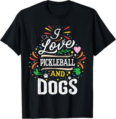 Ich liebe Pickleball und Hunde - Hundeliebhaber Pickleballspieler Geschenk Unisex T-Shirt