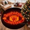 Tappeto Rotondo con Motivo Manchester United F.C, Tappetino da Interno/Esterno, per Picnic, Sala Giochi, Camera da Letto, Ufficio, Soggiorno, Tappeto Decorativo per la Casa, Regalo di Compleanno