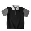 2026 Kids' Short Sleeve Cotton Polo - Summer School Style, Breathable Lapel Knit