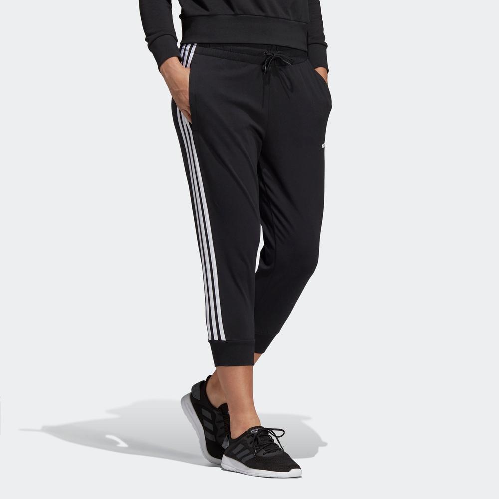 adidas Essentials 3-Streifen Dreiviertel-Strickhose Damen Unterteile Schwarz DP2396