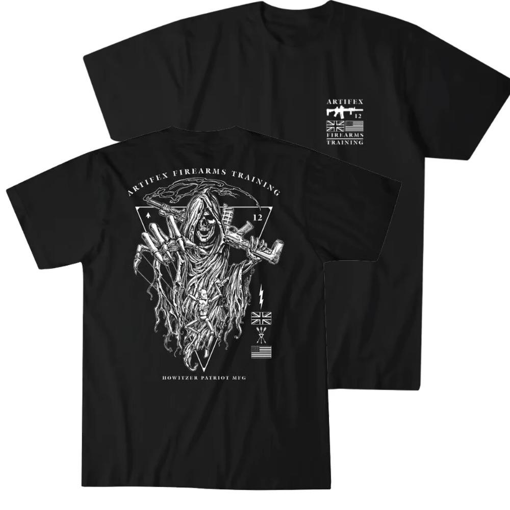 

Новинка, футболка Grim Reaper Firearms Training Tactical, 100% хлопок, O-образный вырез, летняя повседневная мужская футболка с коротким рукавом XXXXXL