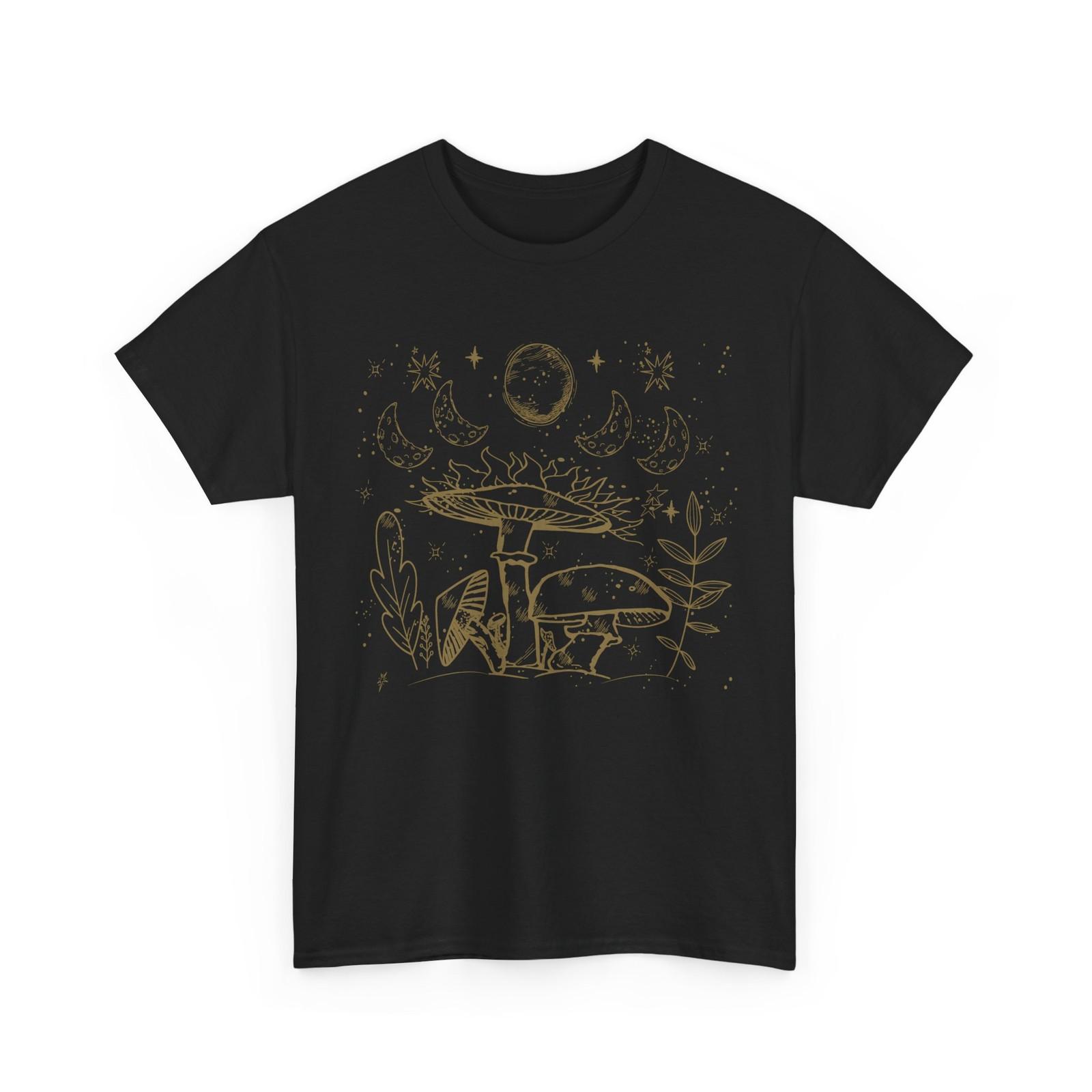Mushroom Moon Phases Shirt, Goblincore Aesthetic Mushrooms Lovers T-Shirt XXXXL
