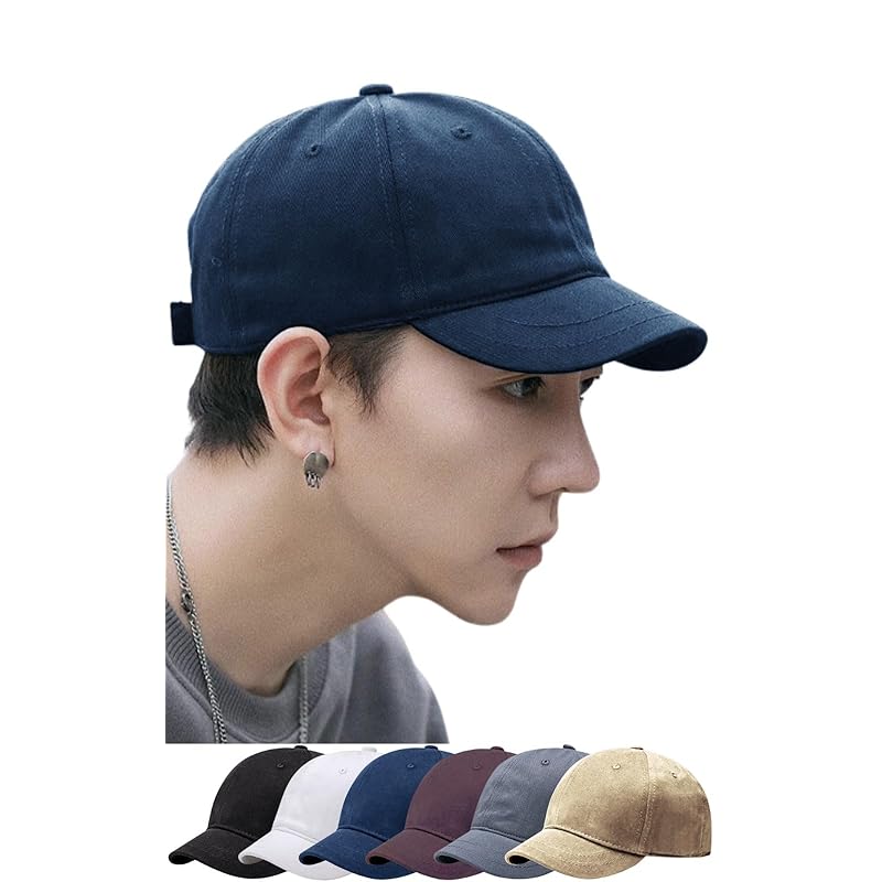 

[TERTIS] Tertis umpire cap short brimmed hat men s cap cotton short brim Plain color soft breathable baseball cap cycling golf (JP, alphabet, Free