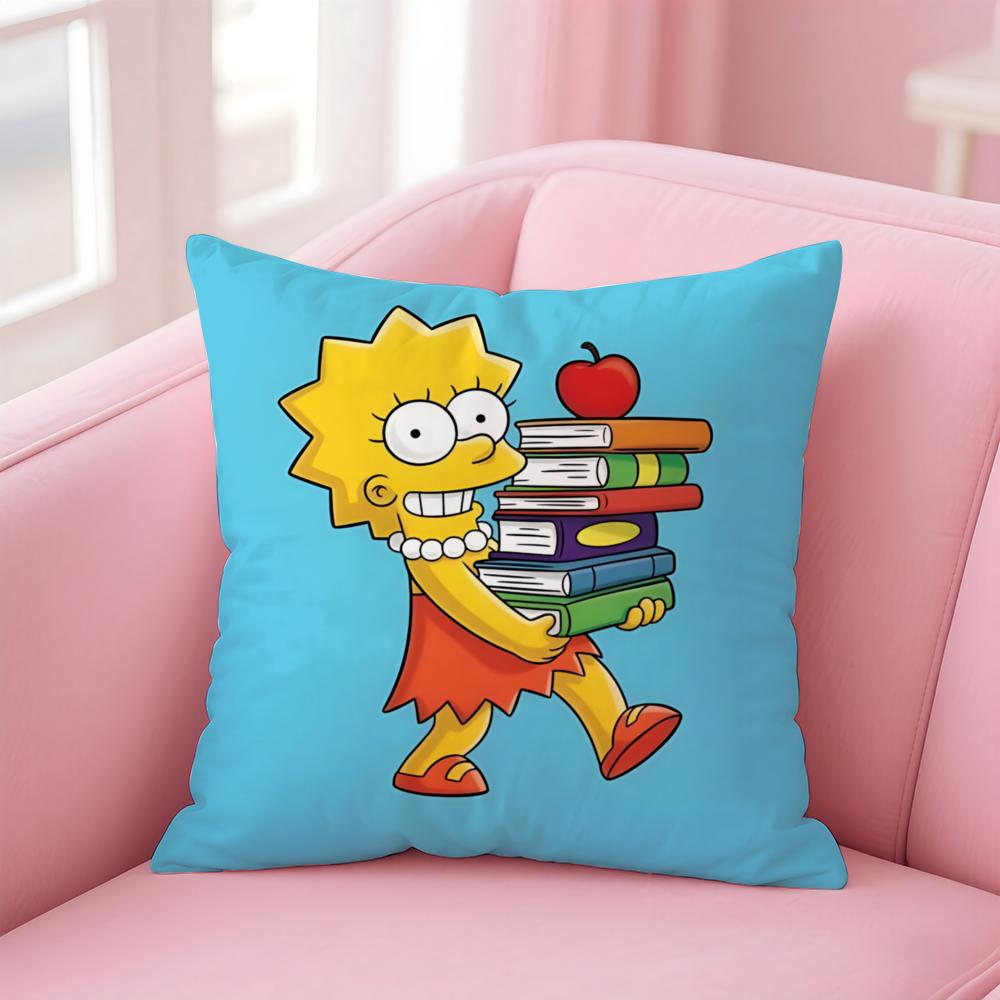 Husa de Pernă Anime S-Simpsons pentru Casă și Mașină, Multi-Scenă - Reversibilă, Moale și Durabilă pentru Utilizare Zilnică