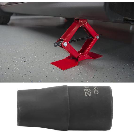 Adaptador para Macaco de Tesoura, Metal Preto de 1/2 polegada Macaco de Tesoura de Acionamento Rápido para Macacos(28 mm)