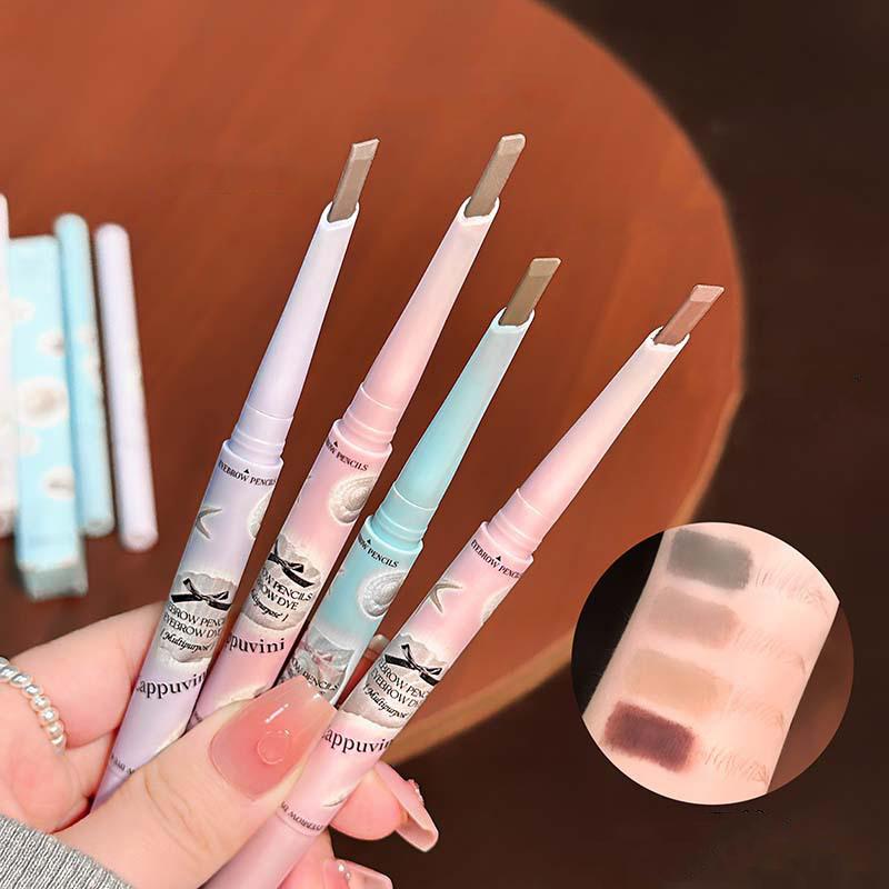 Cappuvini 3D Eyebrow Dye Cream Gray Brown Double Head Eyebrow Pencil Long Lasting Waterproof Eye Brow Pen Tint Mascara Enhance