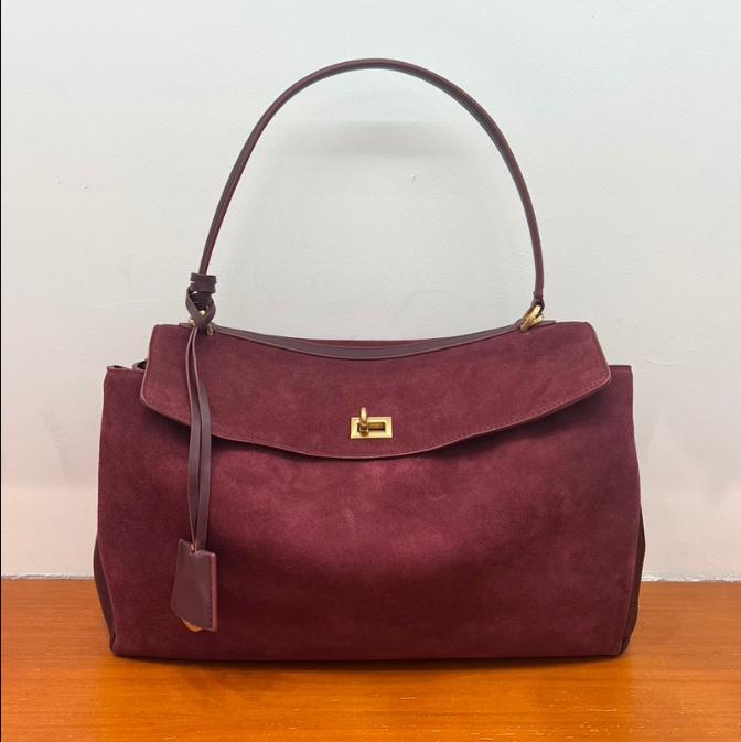 2025 New Genuine Leather Women's Bag Two-layer Cowhide Frosted Leather R-o-d-eo Casual Large Capacity Bag