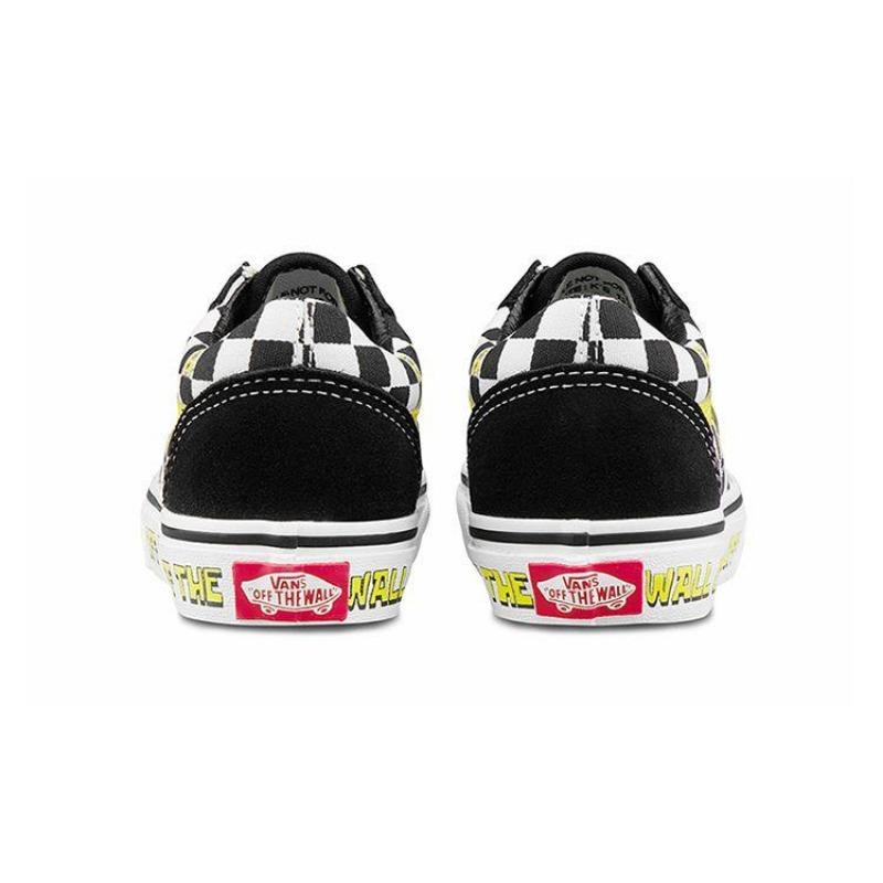 Sandy Liang X SpongeBob X Vans Kids' Stylish Comfy Durable Breathable Low-top Skate Shoes Black White for Little Kids VN000W9T9EK