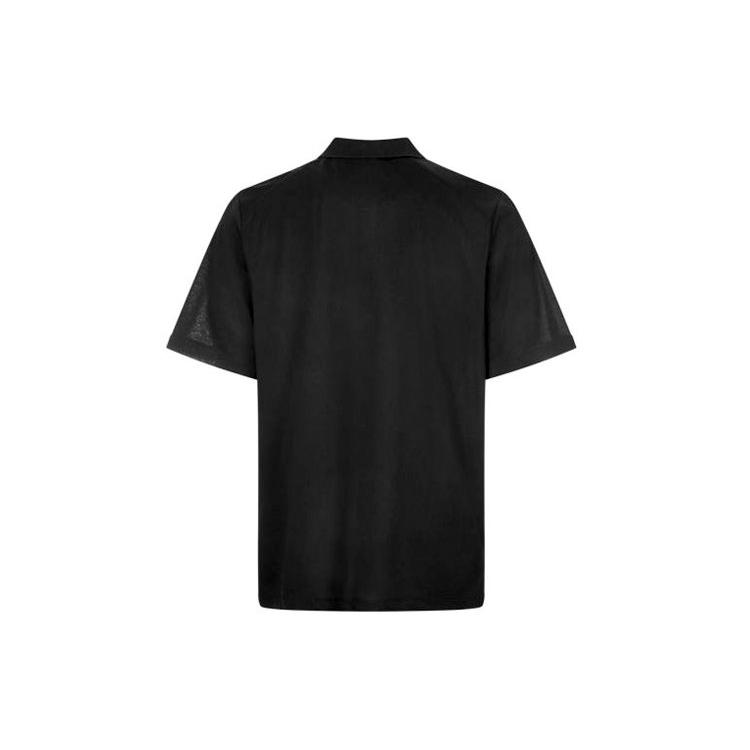 Y 3 Polo Shirts Men's Black Polo Collar Moderate Straight Fit FN3355