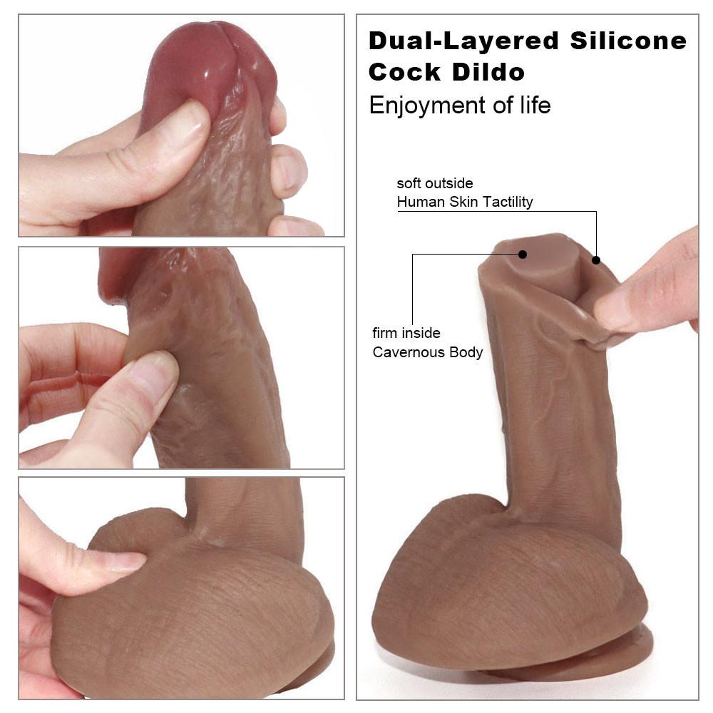 Realistic Soft Dildo Erotic Toy for Women Silicone Lesbian Vaginal Masturbators Penis Small Suction Cup Thick Dick