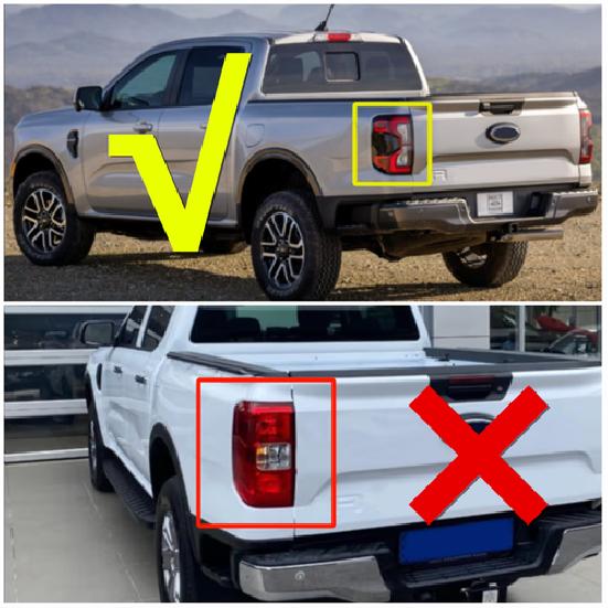 Fit For Ford Ranger -2025 ABS Chrome Look Rear Tail Light Lamp Cover Trim