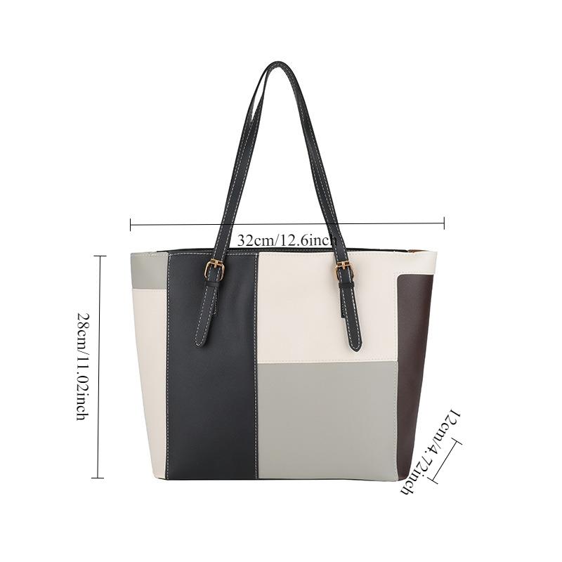 Women's Handbag, 2026 New Fashi Korean Versi Large Capacity Simple Single Shoulder Ctrasting Color Tote Bags, Handbag