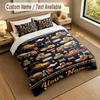 Adventure Journey Theme Personalized 3Pcs Bedding Set Custom Text & Name 1 Sheet 2 Pillowcases Household Bedding 1pc