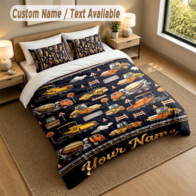Adventure Journey Theme Personalized 3Pcs Bedding Set Custom Text & Name 1 Sheet 2 Pillowcases Household Bedding 1pc