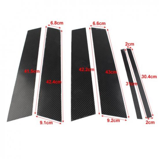 6Pcs Exterior Door Window B Pillar Post Cover Trim For Alfa Romeo Giulia 2017-21