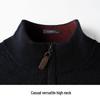 CARLI Men's Premium Half-Zip Stand Collar Wool-Blend Sweater