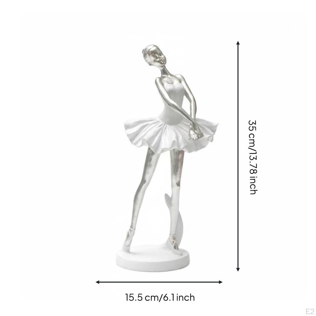 Ballerina Figurine Elegant Design Ballet Statue Artistic Decor Dancing Girl Ornament for Girls,