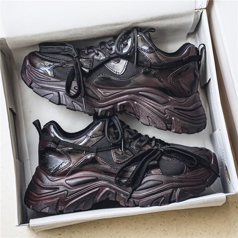 

X18 мужская обувь весна-осень новая дышащая сетчатая спортивная студенческая мужская корейская версия универсальная на толстой подошве повседневная для бега кроссовки для папы 39 черный коричневый