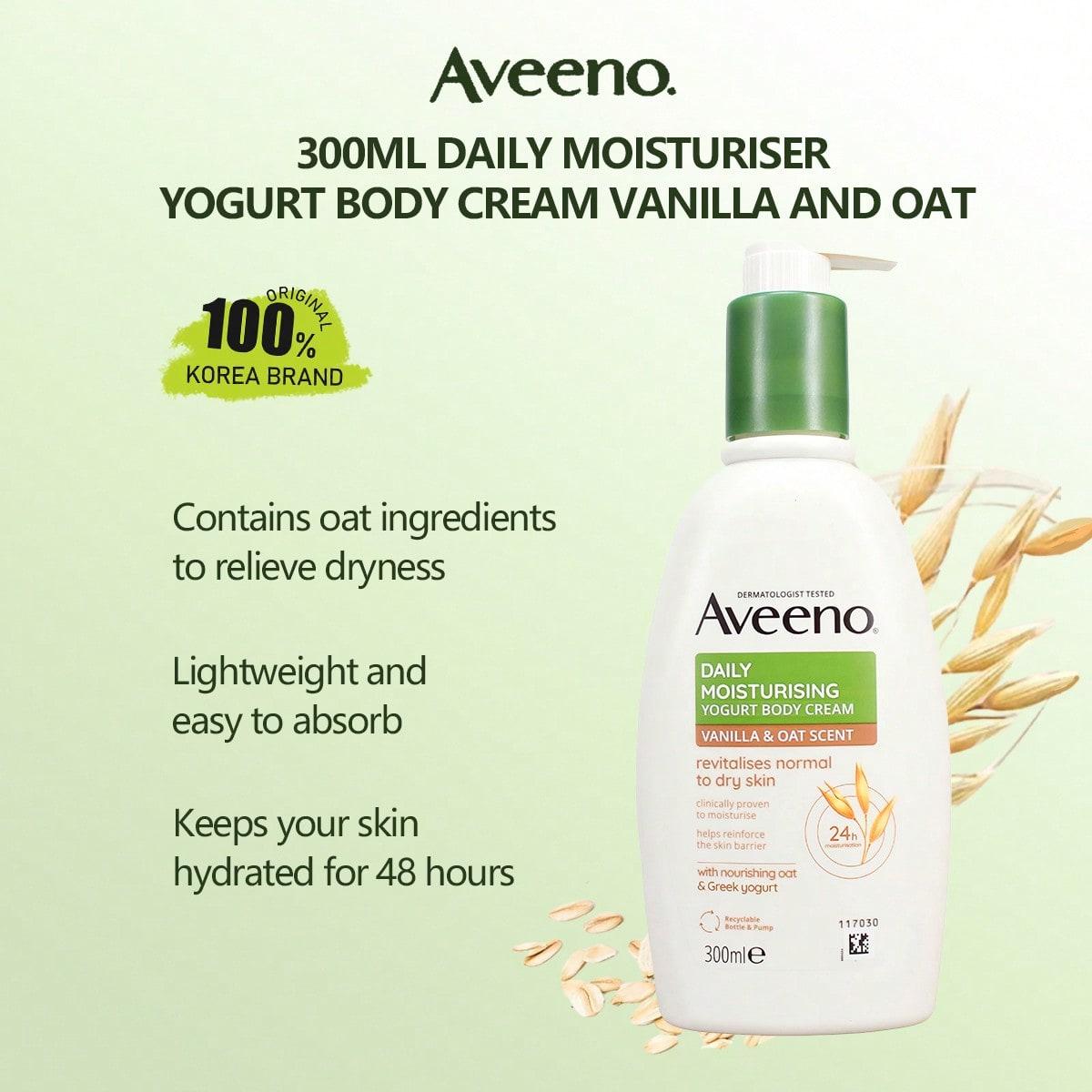 Aveeno Daily Moisturising Yogurt Body Lotion Vanilla & Oat 300Ml - Image 7