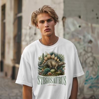 Stegosaurus Tee, Dinosaur Lover T-shirt, Ornithischian Family Prehistoric Tee