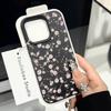 Pink small floral application Apple 17PROMAX mobile phone case 15 lychee pattern 14 cute 13 soft case 16/17