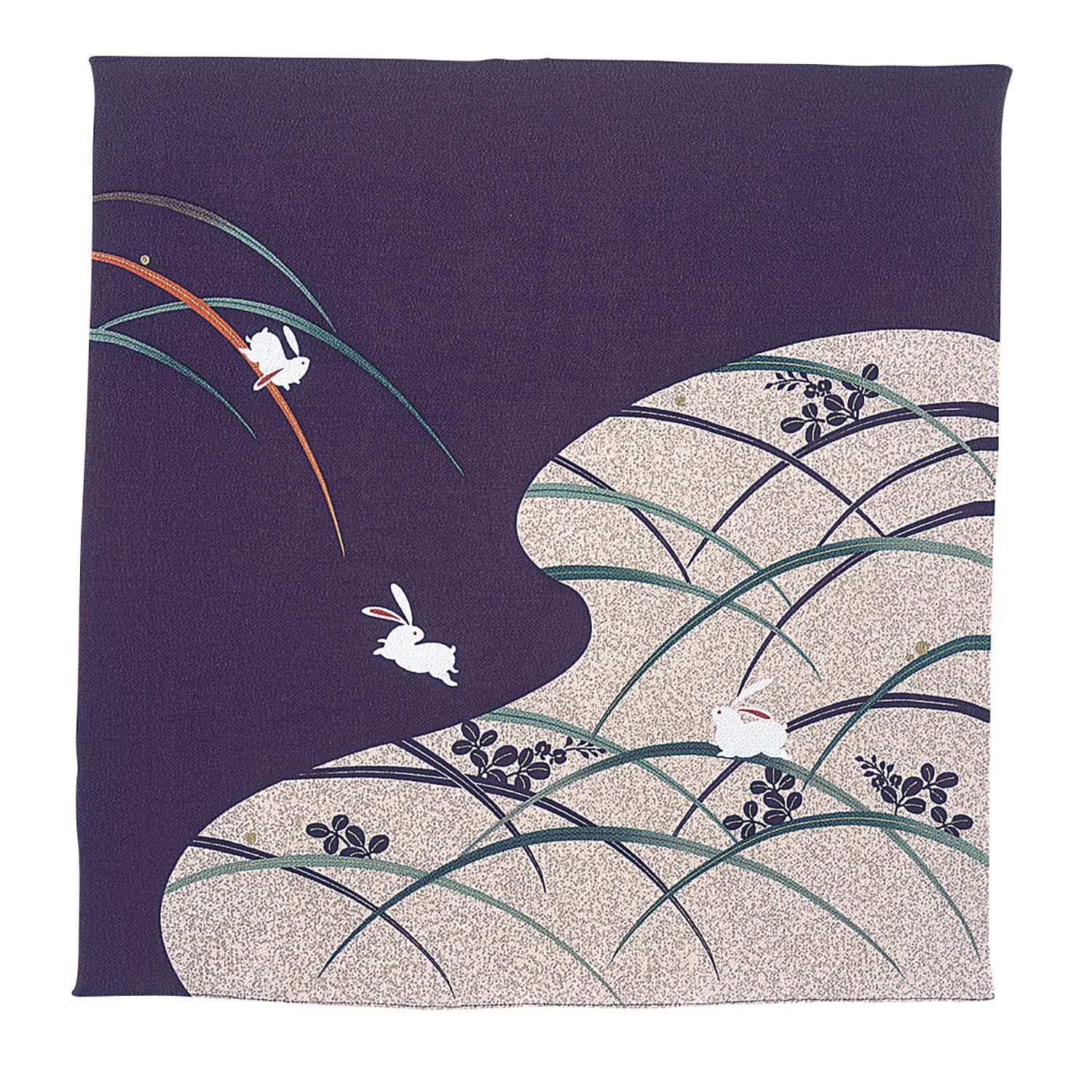 

Musubi Approximately Two Rayon Shiba Made in Japan Furoshiki, 68cm, Widths, Crepe, Usagi, Purple, 80120-204