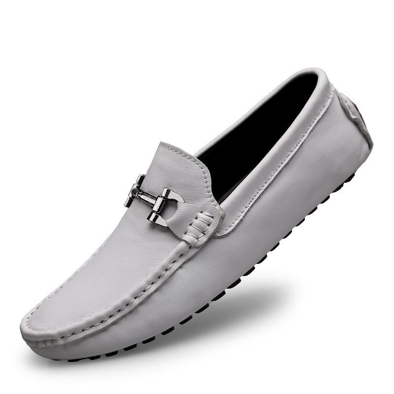 Large size Doudou shoes casual versatile leather shoes genuine leather one-pedal lazy shoes large size British driving men's shoes 47