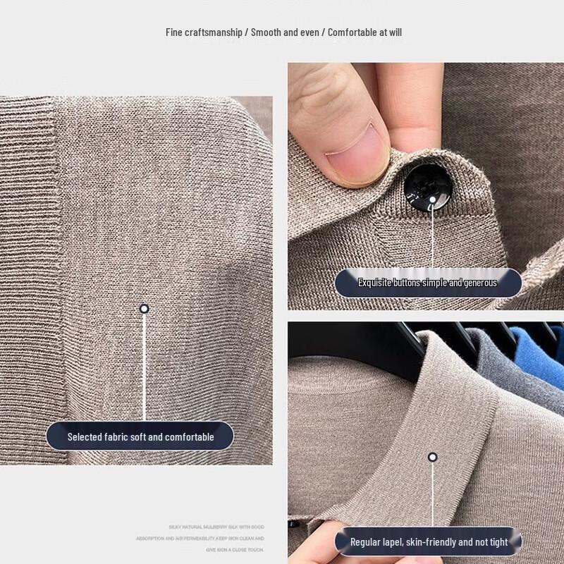 Hengyuanxiang Men's Merino Wool Blend Long-Sleeve Sweater
