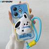 KEYSION Cute 3D Cartoon Plush Case for Infinix Smart 8 8HD with Lanyard Soft Silicone Shockproof Phone Cover for Infinix Hot 40i