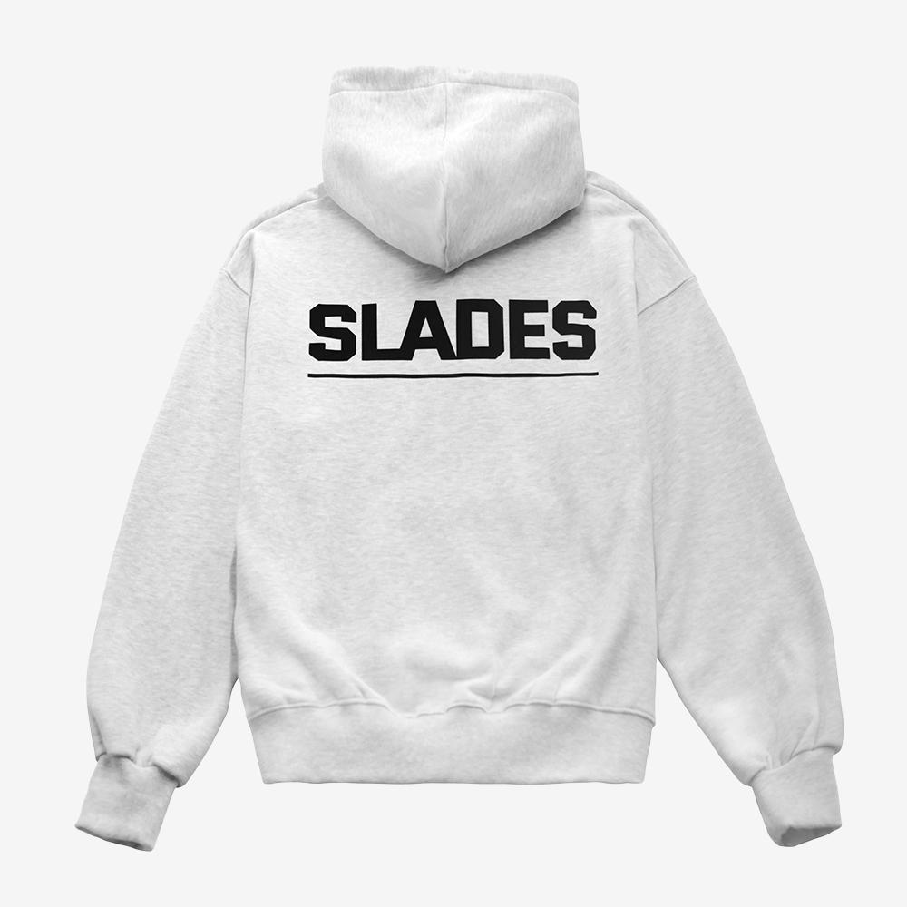 Худи с резиновым логотипом Slaze (Белый меланж) Black/L