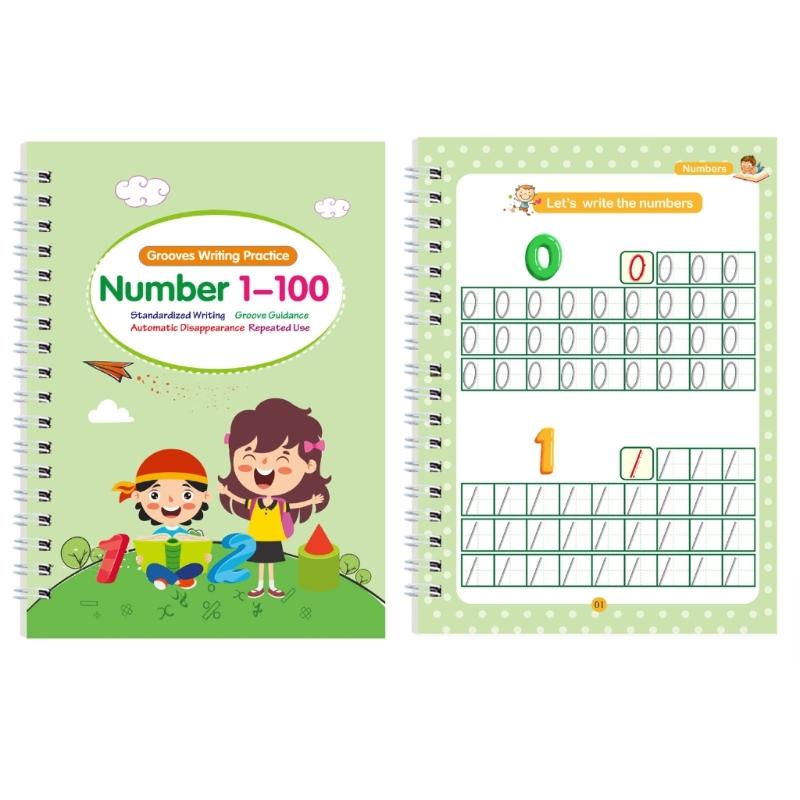 Magical Handwriting Practice Book Letter Number Art Drawing Mathematical Operations Workbook For Preschooler Children