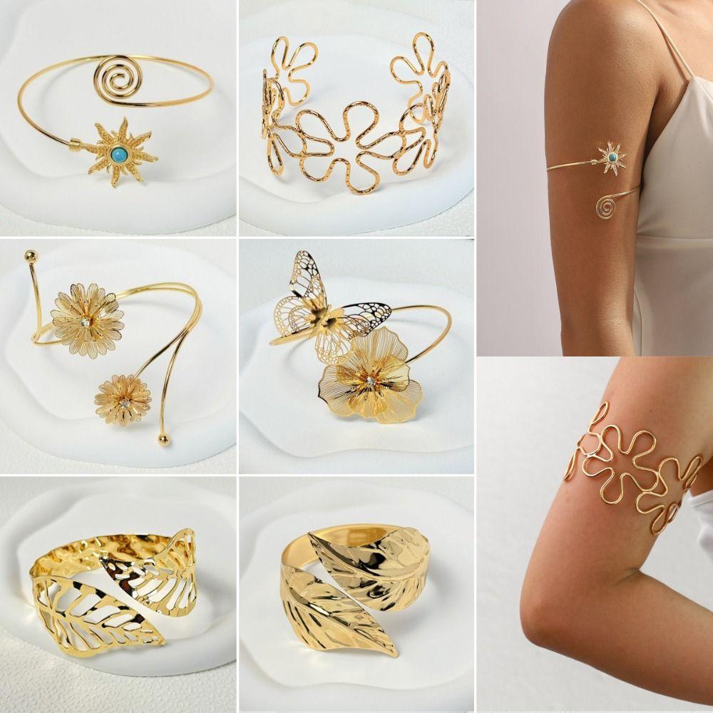 Fashion Wide Open Bangle Metal Arm Bracelet New Armband Jewelry Accessories