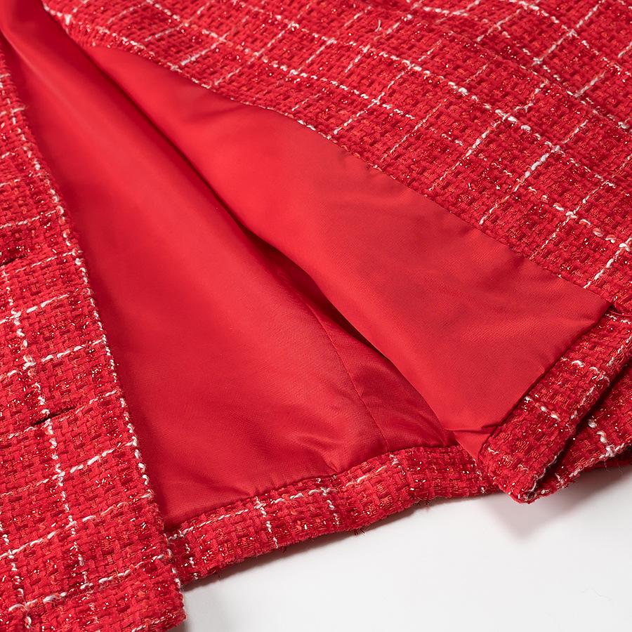 ZR Evropský a americký styl 2025 Jarní kostkovaná bunda s vycpávanými rameny