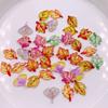 50pcs Mix Resin Shiny Mini Crystal Colorful Maple Leaves Art Nail Flatback Rhinestone DIY Wedding Scrapbook DIY Craft Supplies