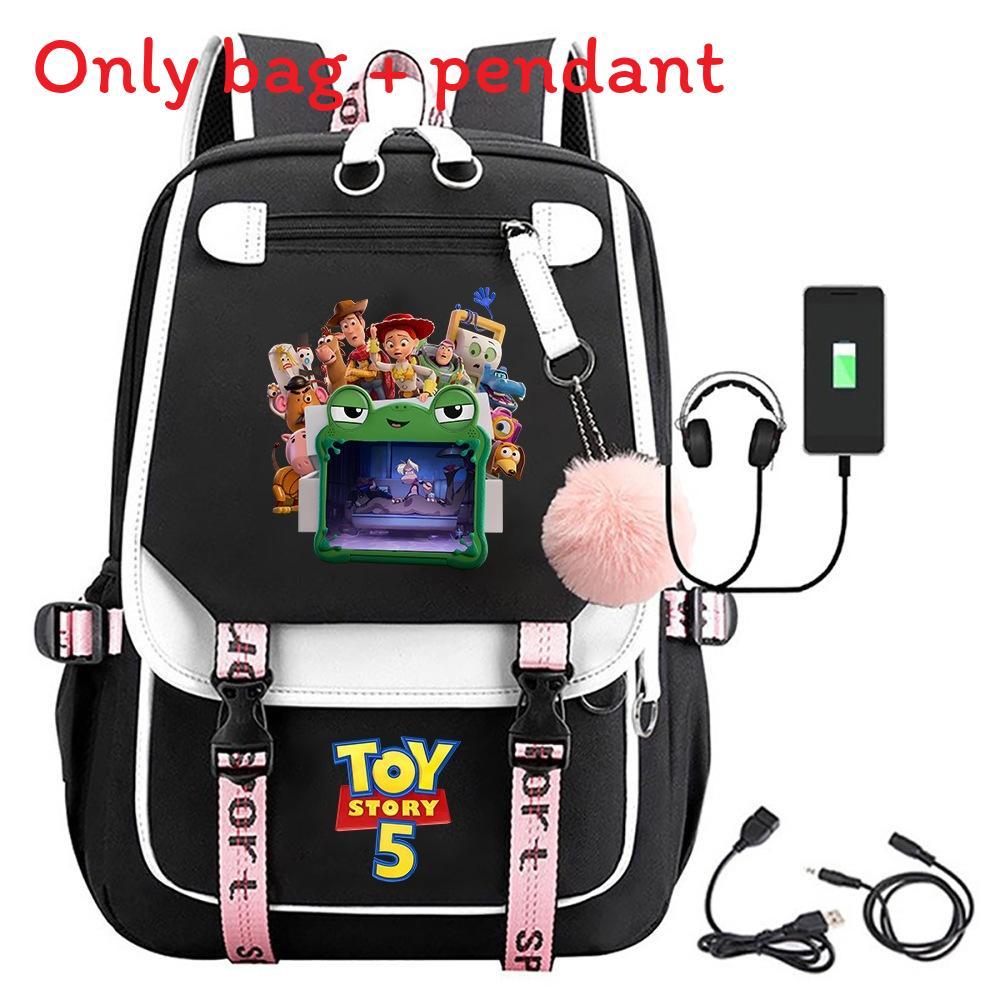 Toy Story 5 Printed Canvas Backpack With Breathable Design For Middle School Students And Travel