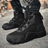 Men's Plus Size Mid-Top Tactical Hiking Boots - Outdoor Military Desert Field Boots