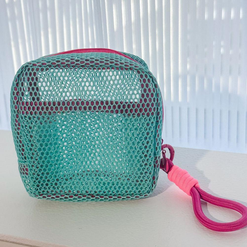 Storage Bag Portable Mesh Organizer Bag Colorful Mesh Storage Pouch Set with Zipper Closure Portable Cosmetic for Organization